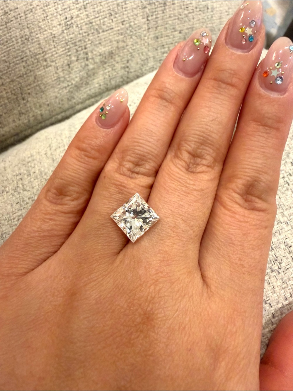💎 4.87 CT Princess Cut Lab-Grown Diamond – F VVS2 💎